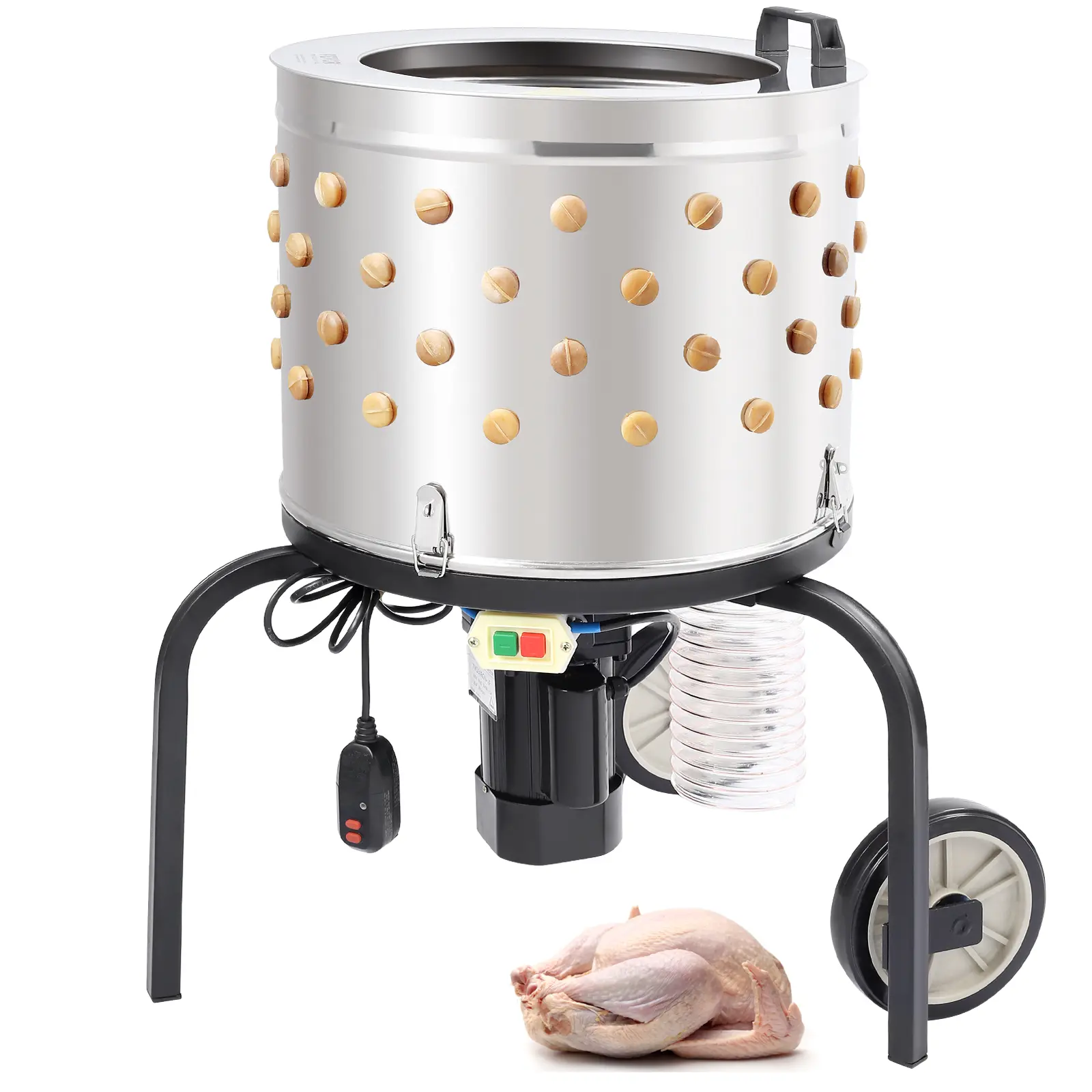 Spring new arrivals Chicken Plucker Machine, Feather Plucker with 20-inch Stainless Steel Drum, Defeathering Equipment with 108 Soft Fingers, Simple Debris Collection, 500W High Power Poultry Plucking