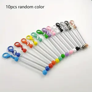 DIY Mini Keychains Set, Creative Bag Accessories, Keychain For Bags, Candy Color Clips, Beaded Series Hanging Decorations, Colorful Jewelry Parts, Keychain Charm, Key Charms