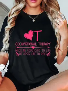 100% Cotton Unisex Occupational Therapy Cute Heart OT Therapist Assistant T-Shirt