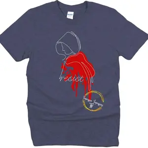 Resist The Power Of Her Voice T-shirt with Red Graphic Design and Inspirational Text Summer Crewneck Everyday Womenswear Minimalist