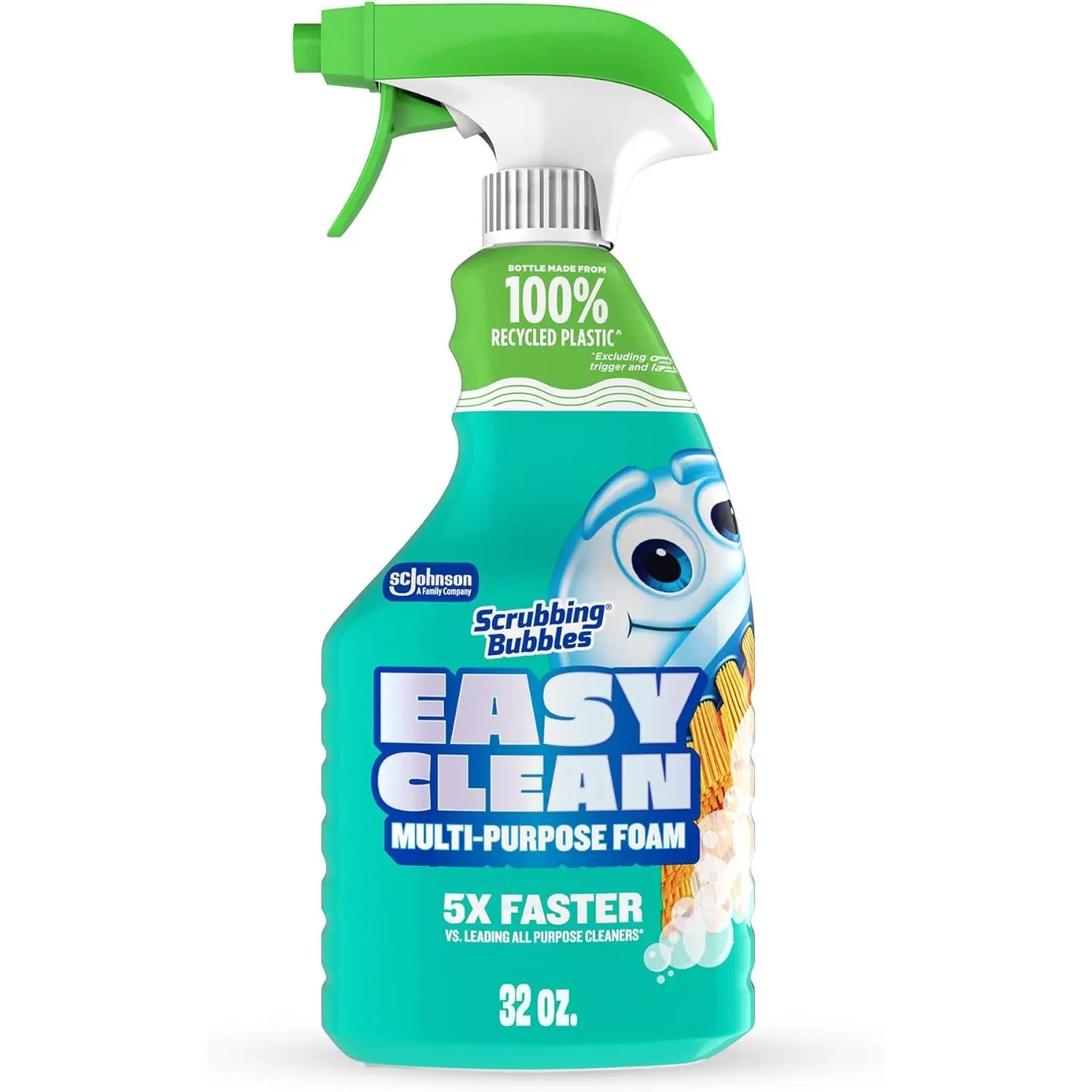 Scrubbing Bubbles Easy Clean Foaming Multipurpose Bleach-Free Bathroom Cleaner, Fast-Acting Foam Cleans Limescale, Dirt and Grime on Showers, Sinks, Toilets, Tiles, Counters, & More, 32oz Spray, Scented, Cleaning