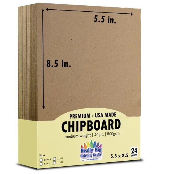 Recycled Heavy-Weight Chipboard Sheets - 48 Count, 5.5x8.5 in, 46/60 pt Cardboard for Scrapbooking, Picture Frames, Additional Protection for Stacking, Shipping & Storing (Toys & Hobbies DIY Scrapbooking & Stamping Supplies)