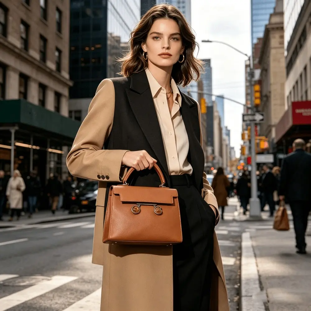 Women's Genuine Leather Crossbody & Shoulder Handbags - 2 Carrying Ways,(Beige, Elephant Gray, Mocha Brown, Black), Premium Packaging, Ideal Gift for Friends