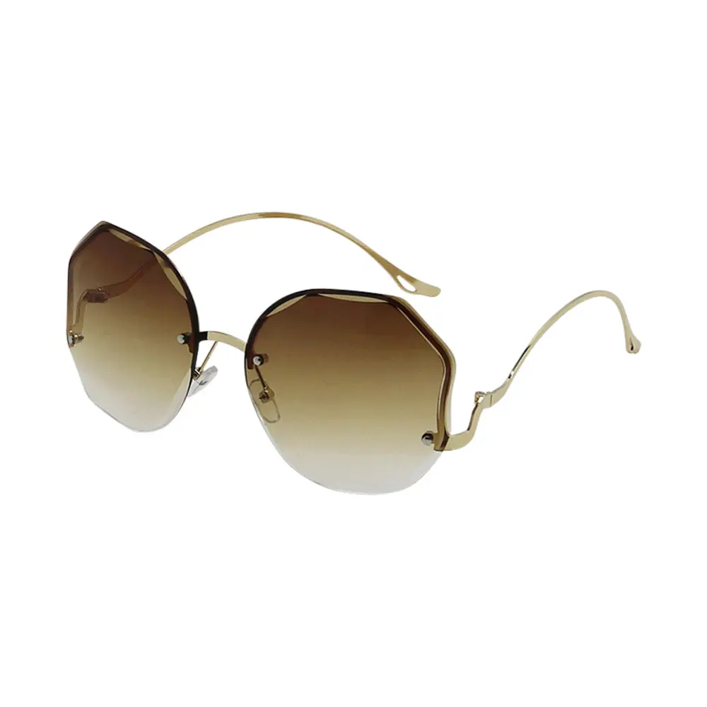 Mad Shade Semi-Rimless Round Tinted Sunglasses #48