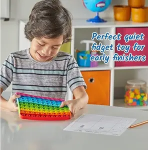 Hand2mind Hundred Board Sensory Bubble Popper Pop Fidget Toys for Kids Multiplication Board Math Manipulatives Kindergarten Fine Motor Toys Fidgets for Classroom Calm Down Corner Supplies