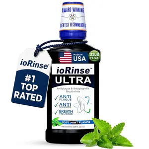 ioRinse Ultra Gum Care Mouthwash – Alcohol-Free Rinse with Molecular Iodine & Xylitol, Helps Reduce Plaque & Freshen Breath, Gentle Daily Gum & Mouth Rinse, 1L