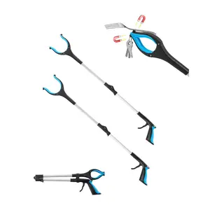VEVOR Reacher Grabber Tool 2-Pack, 34" Foldable Pickup Tool with Handle, 360° Rotating Wide Jaw, Dual-Sided Magnet, Lightweight Design, Ideal for Seniors, Home Trash Picking