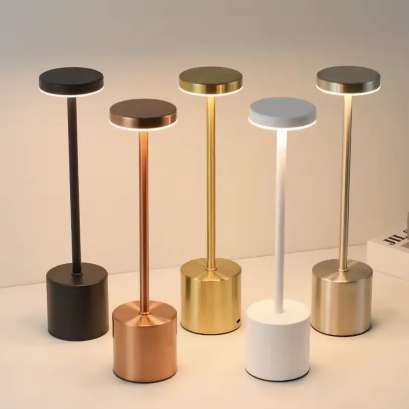 Kiwi Glow Modern Cordless LED Table Lamp - Minimalist Rechargeable Metal Desk Lamp - Dimmable Touch Control for Home & Patio Nightlight