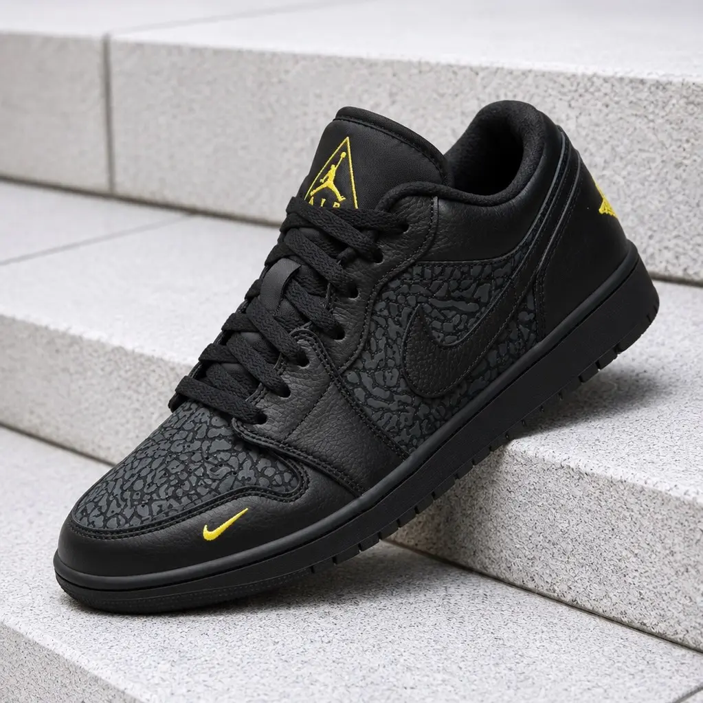 Nike Air Jordan 1 Low Black Elephant Print IM6568-010 Men's Fashion Sneaker New