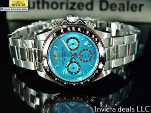 RARE NEW Invicta Men's 40mm Speedway Turquoise Dial Chronograph Stainless Steel Watch