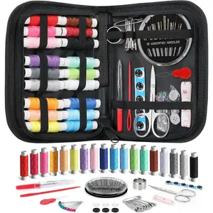 Sewing Kit Gifts for Mom Grandma Women Men Teen Girls Boys Beginner Traveler, Portable Sewing Supplies Accessories Contains Thread, , , Dorm Room Essentials (Black, M)