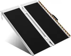 GARVEE Portable Wheelchair Ramp 2FT，Anti-Slip Aluminum Handicap Ramp  for Wheelchair for Wheel Chair Ramp Steps, Home,Cars, Scooter, Curbs, Stairs,Cart