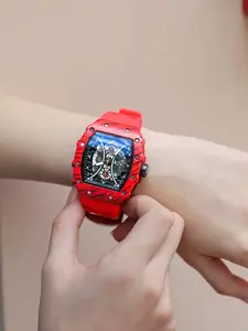 Men's Quartz Watch, Hollow Barrel Silicone Strap, Business Calendar Sport Watch, Casual Fashion Watch, Suitable for All Occasions