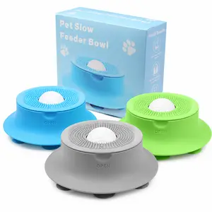 Interactive Dog Lick Mat Slow Feeder with Strong Suction Cups Anti-Bloat Dog Food Bowl Stress Relief Lick Toy for Puppies & Adult Dogs