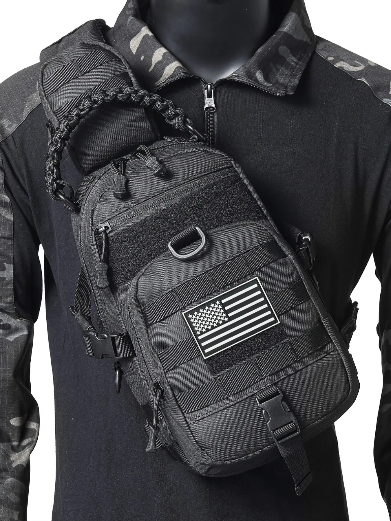 Multifunctional Sports Chest Bag, Outdoor Multi-Pocket Shoulder Crossbody Bag, Hiking Camping All-Season Use, Sporty Style, Tactical Crossbody Bag, Casual Chest Bag, Crossbody Chest Pack