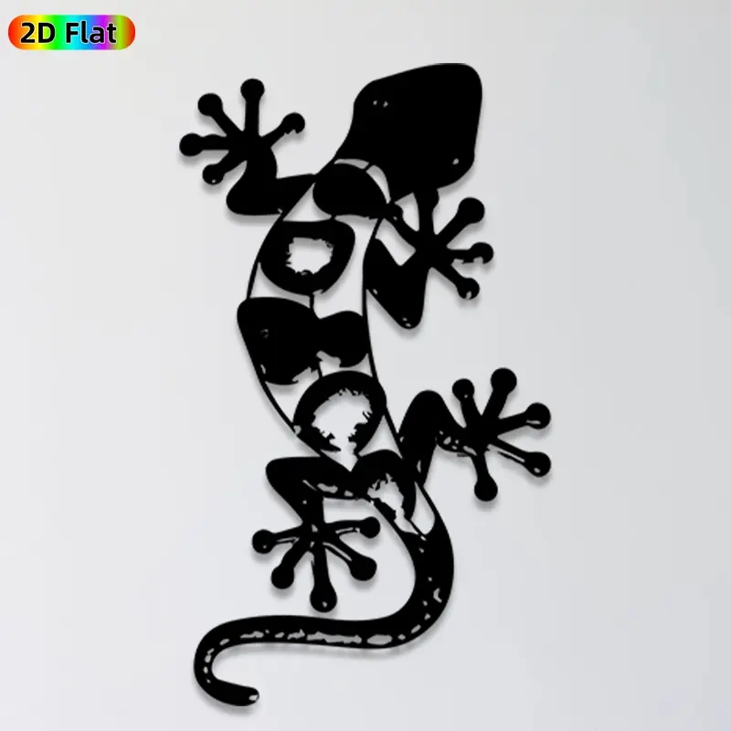 [1pc] Gecko Metal Wall Art, Dynamic Gecko Statue Mural, Ideal Gift for New Year, Easter, Weather-Resistant Metal Wall Decor Wall Sculptures, Perfect for Garden Fence & Living Room Wall Gecko Enthusiasts