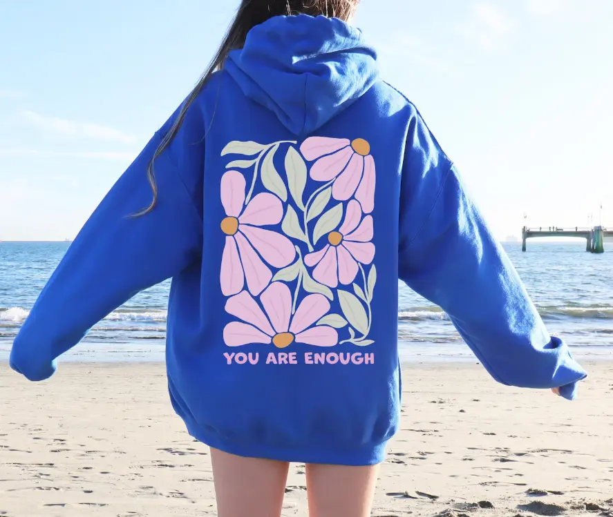 Gift Giving Hoodie in Vintage – Dandy Worldwide Hoodies, You Are Enough Flower Hoodies, Oversized Cozy Unisex Sweatshirt, Trendy Casual Streetwear Fashion, Perfect Gift Idea for Men & Womenear Fashion, Perfect Gift Idea for Men & Women