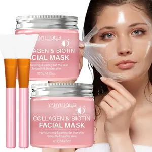 120g collagen biotin tear off facial mask, jelly fresh texture, easy to absorb and not sticky, contains nicotinamide, biotin and collagen, deep moisturizing and elastic skin, gentle skin, suitable for men and women