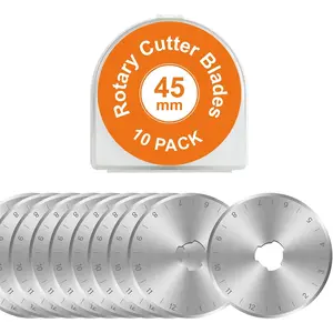 10 Packs 45mm Rotary   45mm Quilting supplies Rotary   for fabric by , compatible with OLFA,Fiskars,Mr.Pen,DAFA,Truecut etc. Sewing Arts Crafts,  and Durable