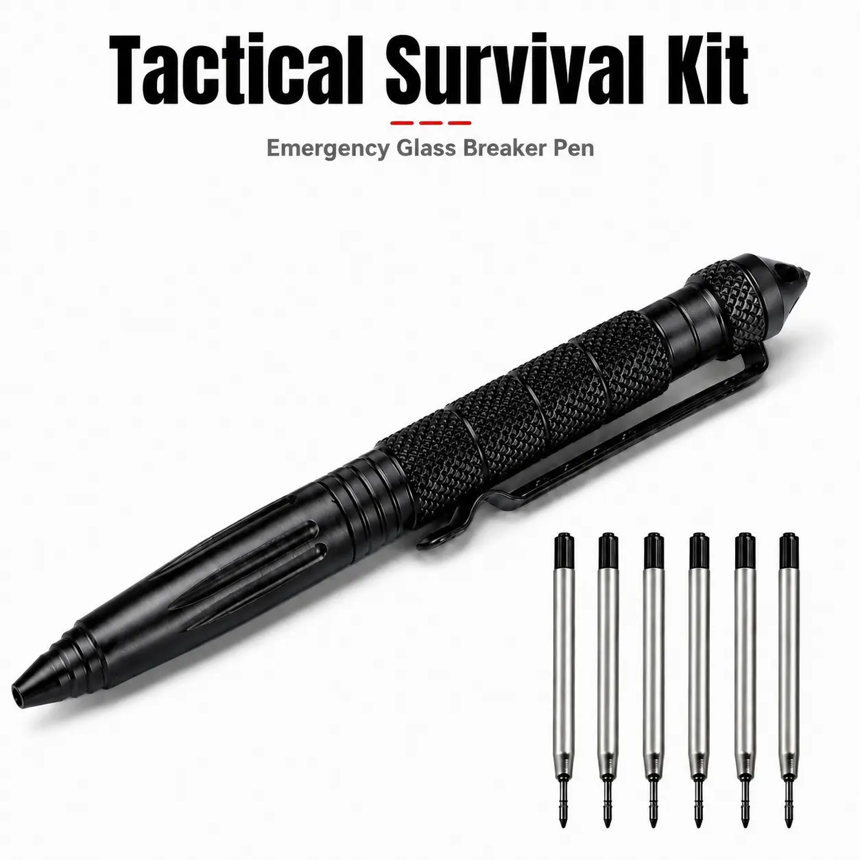 Tactical Survival Pen Set with Paracord Bracelet, Glass Breaker Emergency EDC Gear Stainless Steel Tool Gift for Men, Outdoor Survival Gear Survival Equipment Set, Survival Tools, Survival Gear and Supplies