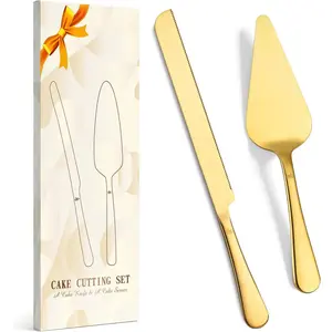 Cake  Set for Wedding - Extended Cake  And Server Set Thickened Stainless Steel Cake  and Pie Spatula  for Birthday Anniversary Christmas   2 count