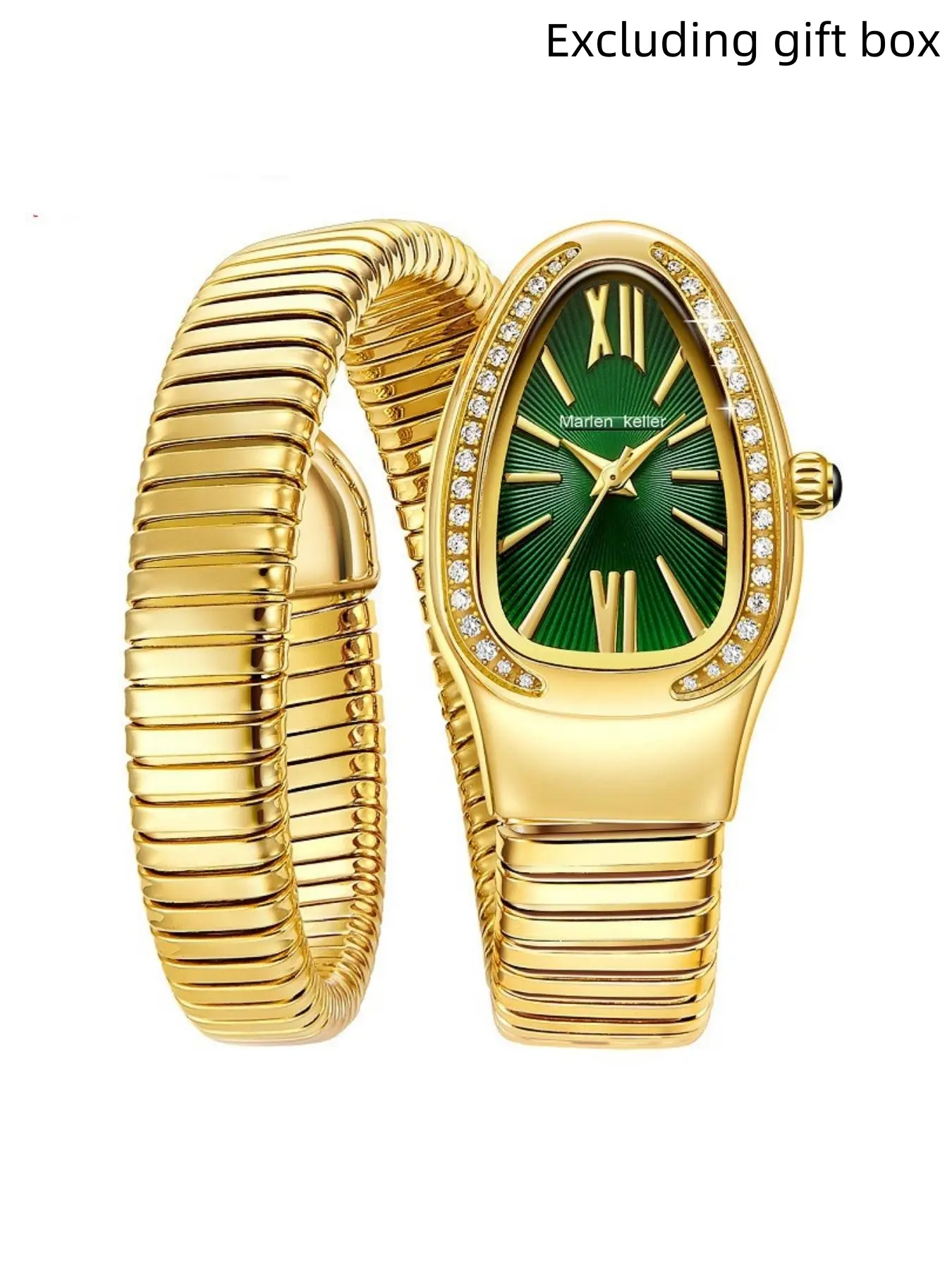 Marlene Keller luxury women's quartz watch, retro simple electroplated diamond inlaid snake watch, Modern fashionable wristwatch, Exquisite watch, Fashionable Stylish Watch, the perfect gift for girlfriends, Elegant wristwatch