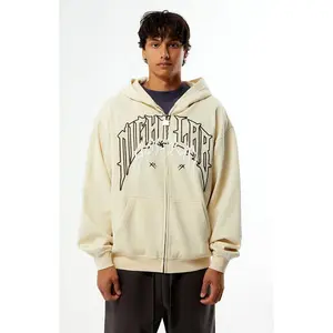 Nightlab Men's Cream London Full Zip Hoodie