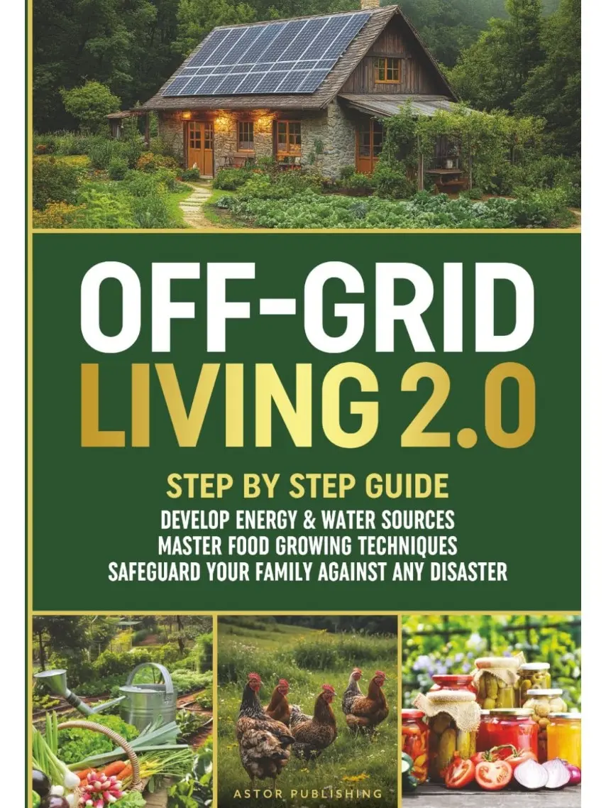 Off-Grid Living 2.0: English Step-by-Step Guide (Hands-on Homesteading) Paperback - Astor Publishing, Feb 15, 2025, Affordable Renewable Energy, Develop Energy & Water Sources, Food Growing Techniques, Family Safeguarding, Community-Building Strategies, S