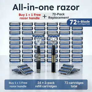 72 Ultra-Sharp Blades + 2 Pro Handles: The Ultimate $13.99 BOGO Bundle. Stop Overpaying for Gillette. One-Year Supply of Smooth Shaves. Heavy Duty Stainless Steel.