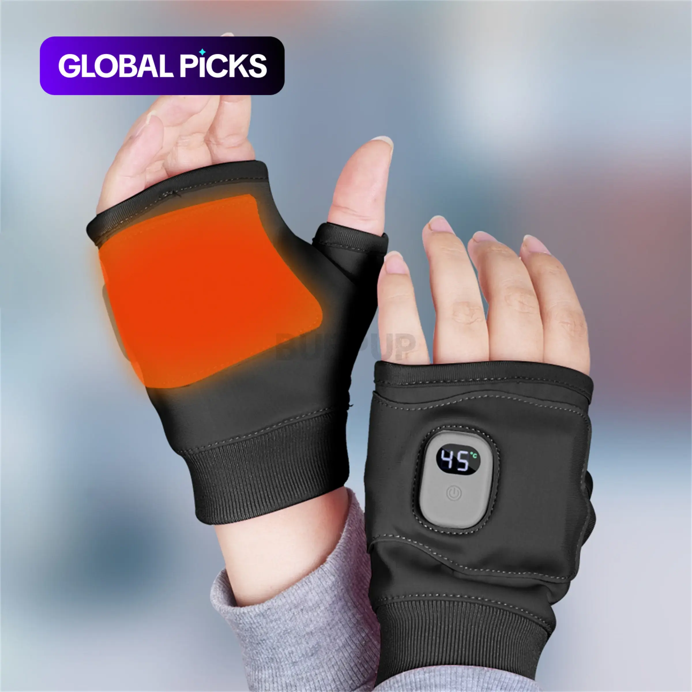 USB Rechargeable Heated Gloves for Men and Women, Upgraded Non-Slip Electric Heating Hand Warmer Gloves with Palm Heating Gloves for Cold Weather for Cycling, Hunting, Skiing, Outdoor Work and Riding #GLOBAL PICKS