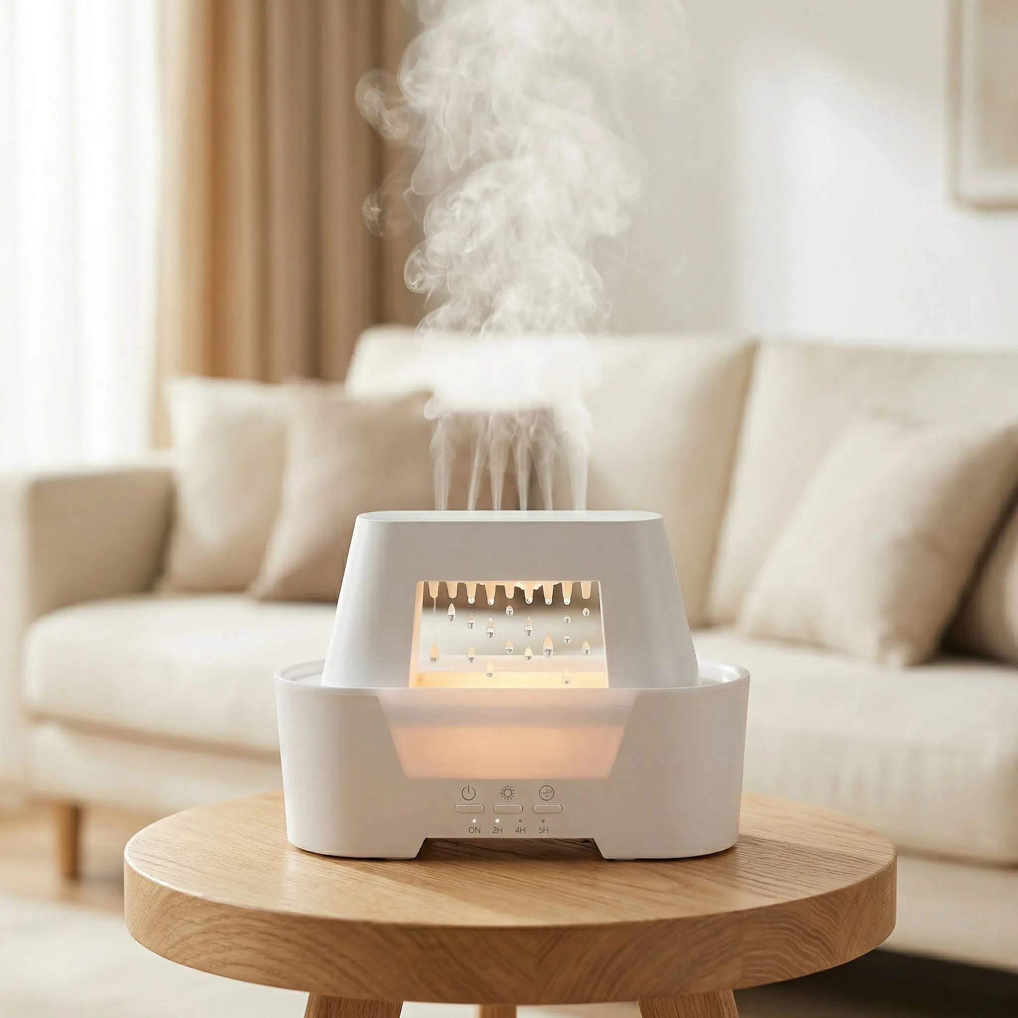 Rain Cloud Humidifying Essential Oil Diffuser – Rainfall Mist Effect, 3 LEDs, Remote, Timer