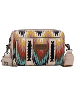 Wrangler Women's Southwestern Print Dual Sided Crossbody Purse With Wallet - Wg2211-3003-Tn