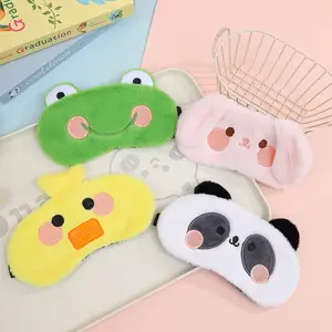Plush Embroidered Animal Eye Mask - Adjustable Elastic, Shade & Sleep Protection (Work Safety & Home Eye Protection Visor)