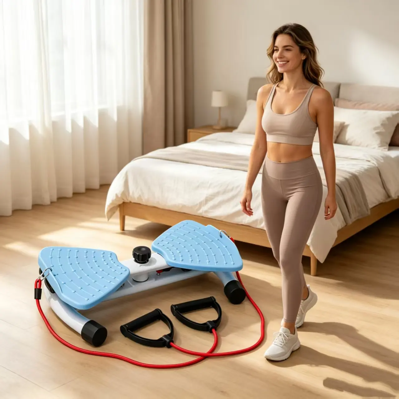Twist Exercise Trainer with Resistance Bands, Portable Indoor Home Strength Workout Equipment