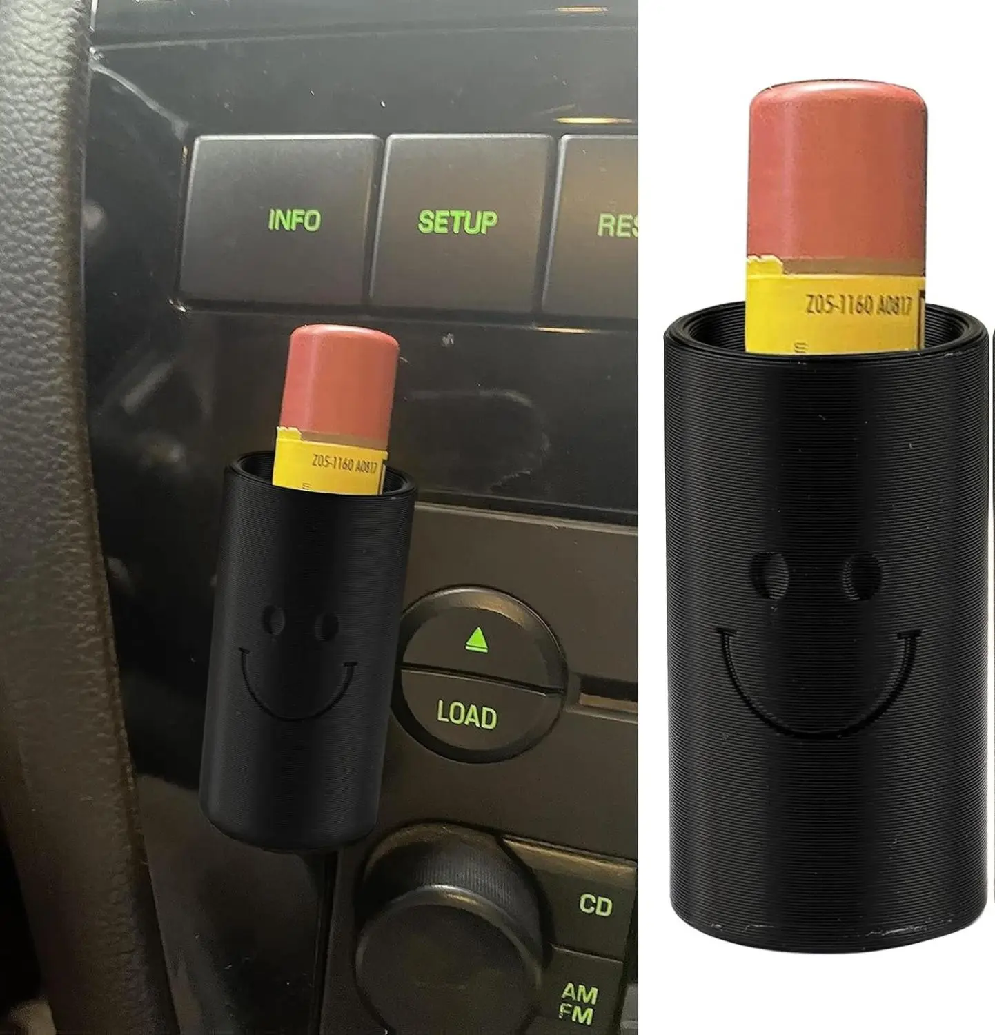Chapstick Holder for Car with Adhesive - Black Lip Balm Container for Car Console & Home Use - 3/4 Inch Width Compatible - No Warranty Included