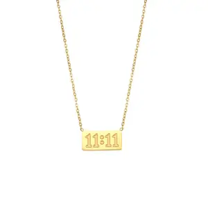 11:11 Numeral Pendant Necklace - Minimalist Time Symbol Jewelry