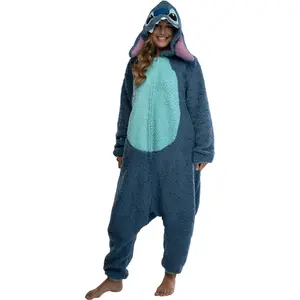Disney Lilo & Stitch Adult Stitch Kigurumi Cosplay Costume Sherpa Union Suit Pajama Outfit