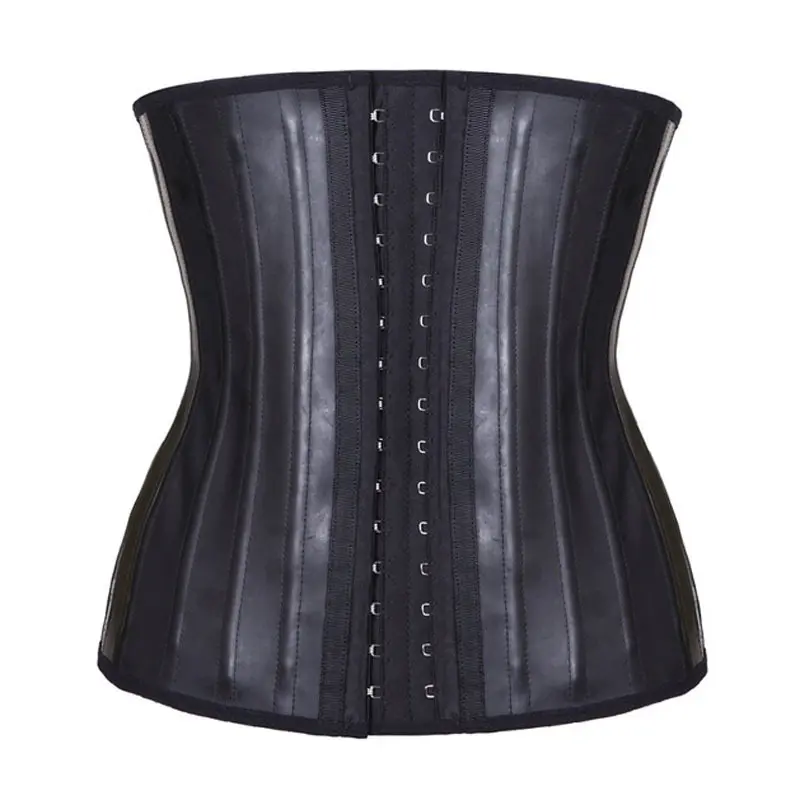 Women's Matte Latex Waist Trainer, Breathable 25-Steel Boned Body Shaper for Comfortable Compression, Tummy Control, and Back Support