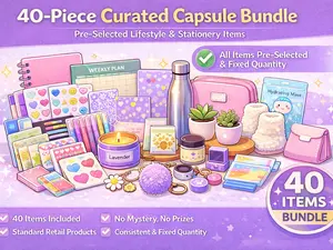 Mangos Bookish Bundles 40 Capsule Stationary Bundle Fun Assorted Items Including Stationery Pens Notebooks ETC with Art & Lettering