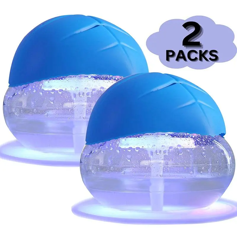 2pcs Water Air Purifier for Home with Essential Oil Diffuser & Humidifier, Rainbow Air Washer with LED Mood Light- Air Revitalizer for Smoke and Pets, Black summervibes