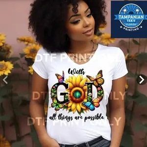 With God all things are possible DTF Transfer Only