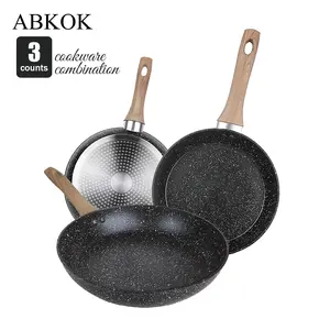 Non-Stick Fry Pan Set, Suitable for Induction Cooktops, All Stoves (gas, Propane), Easy to Clean, Ideal for Frying Eggs, Pancakes, Steaks