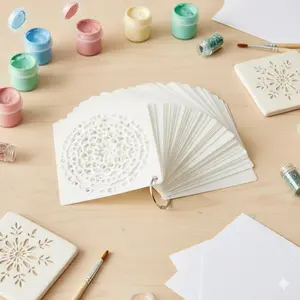 High-Precision Reusable Stencils Kit: Laser-Cut Painting Templates for Walls, Wood, Tile, Fabric. Multi-Scene DIY Art Decor, Waterproof Rustproof, Stress Relief Journal Craft Tool