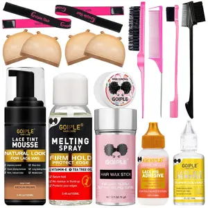 16 Count Lace Tint Mousse for Wigs - Invisible Lace Color Upgrade, Strong Hold, Long-Lasting, Glue Spray Brush Wax Care Edge Control Gel  Haircare