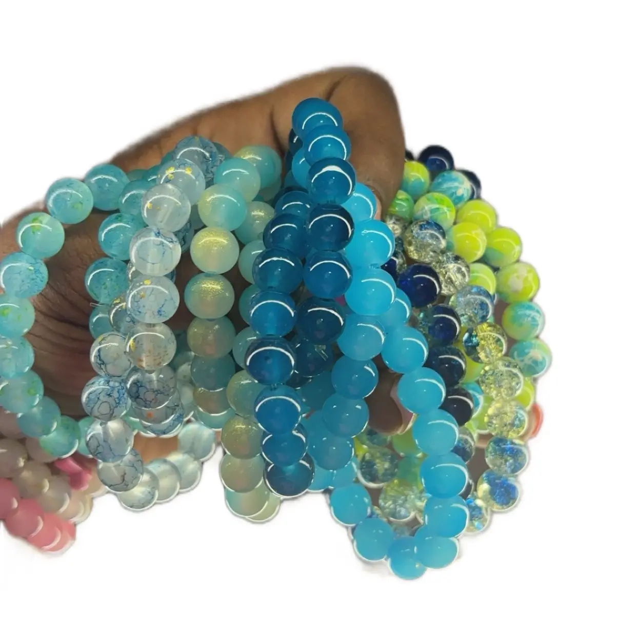 Blue Beaded Bracelet - Fashion Accessory for Women(1 bracelet not a set)