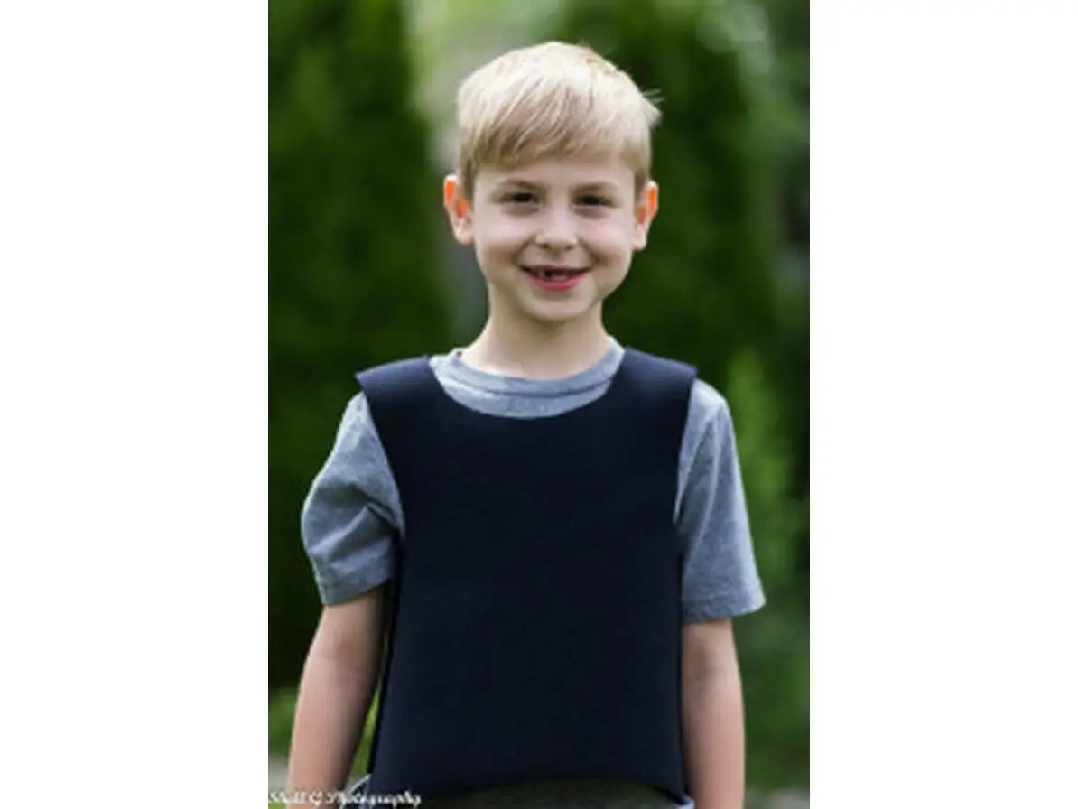 Children's Soft Cotton Fleece Weighted Compression Vest - 0.5lb, Simple Texture, Machine Washable, Proprioception Support, Upper Body Stress Relief, Deep Hug Sensation, Small, for Children with Hyperactivity