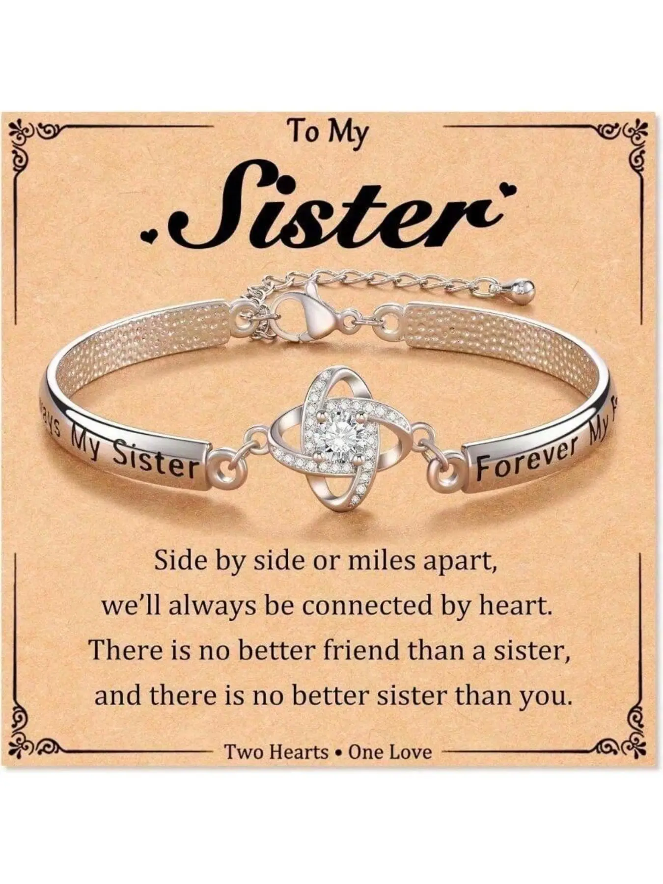 1 pcs Women's Bracelet Gift Set, Heart Bracelets, Heart Design Bracelet, High-End Bracelet, Pretty Bracelet, Jewelry Gifts, Suitable For Sister, Mother, Anniversary, Christmas, Thanksgiving, Valentine's Day, Birthday, Mother's Day Gift For