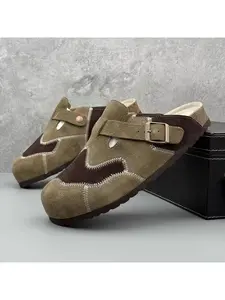 Retro fashion classic style walking shoes, outdoor fashion half slippers Slip On Clog Slip On Mules men 's shoes
