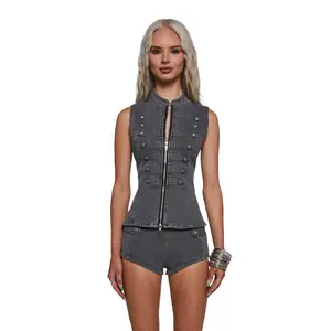 Military Parade Peplum Vest