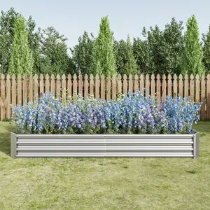 Raised Garden Bed Kit - Metal Raised Bed Garden 7.6x3.7x0.98ft for Flower Planters, Vegetables Herb Black